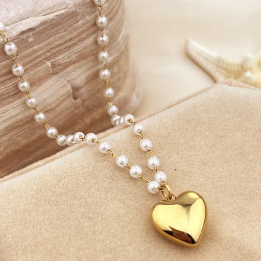 Heart Pearl Necklace
