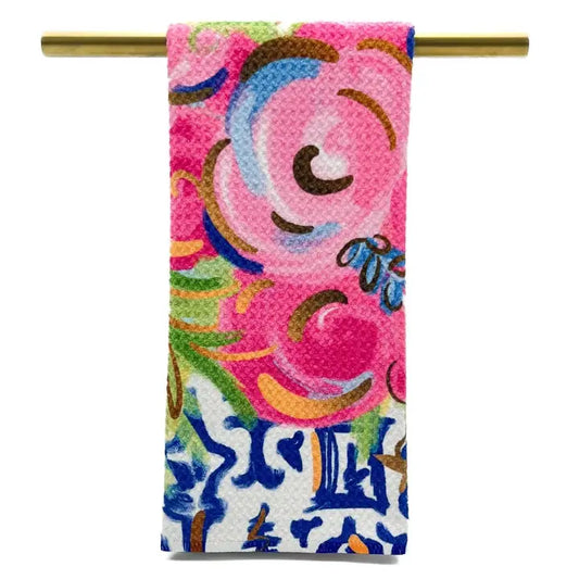 Jewel Blooms Tea Towel