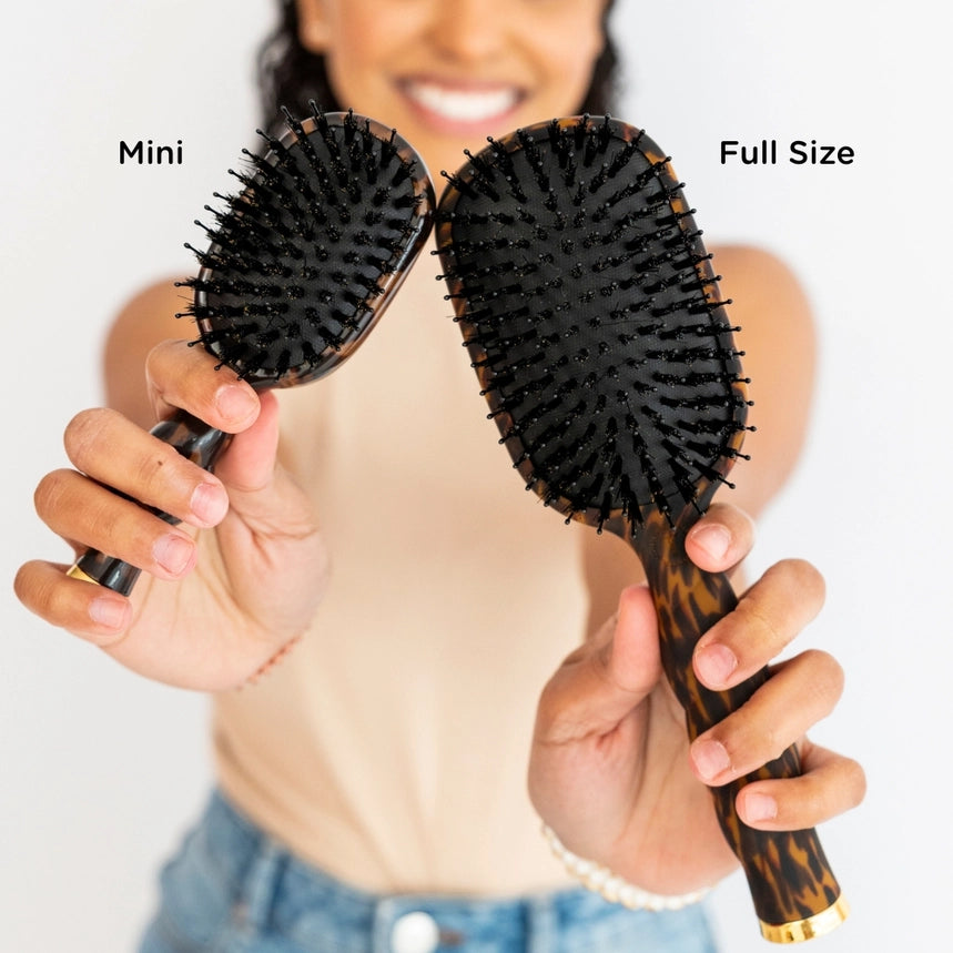 Mini Teletie Boar Brush, Tortoise