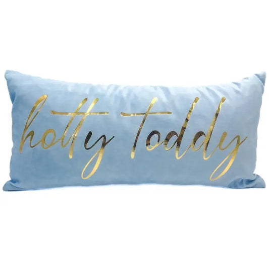 Powder Blue Hotty Toddy Velvet Gold Foil Pillow