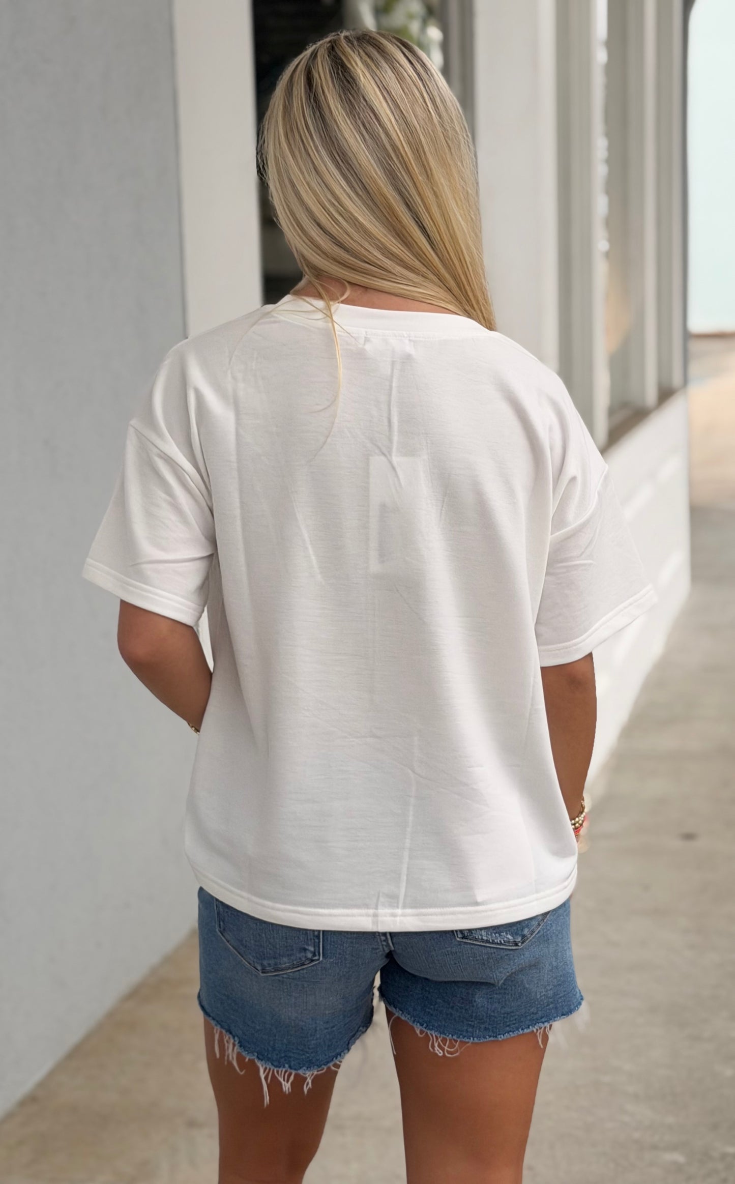 American Flag Relaxed Tee, White