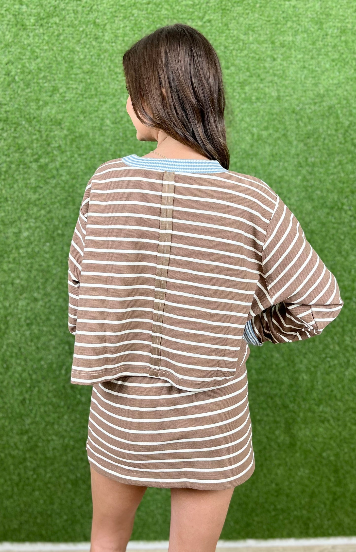Striped Cropped Top and Skort