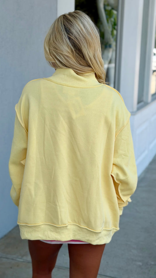 Delulu Embroidered Mock Neck Sweatshirt