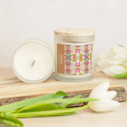 Glass Candle , Bohemian Rose