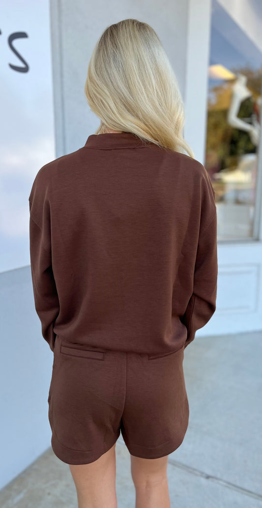 Scuba Pullover & Shorts SET, Brown