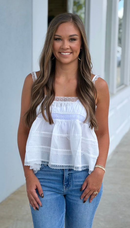 White Lace Cami Top