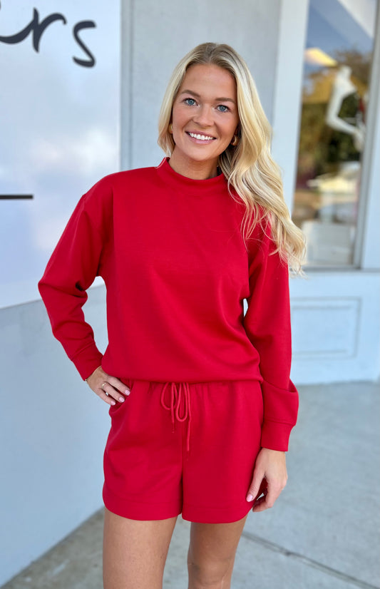 Scuba Pullover & Shorts SET, Ruby