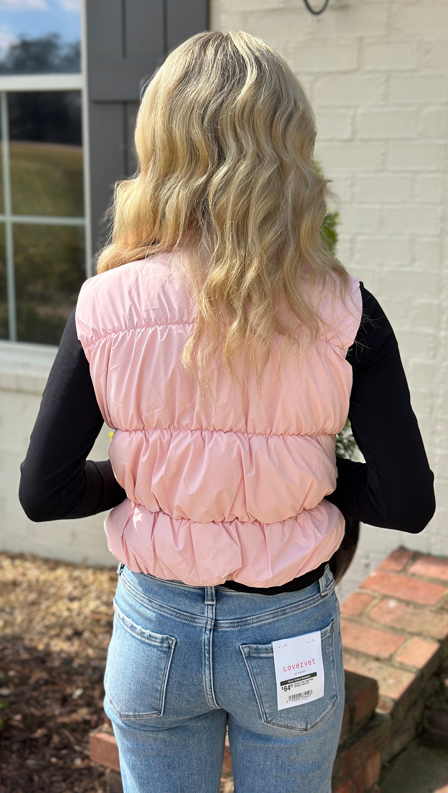 Quilted Zip Puffer Vest, Pink