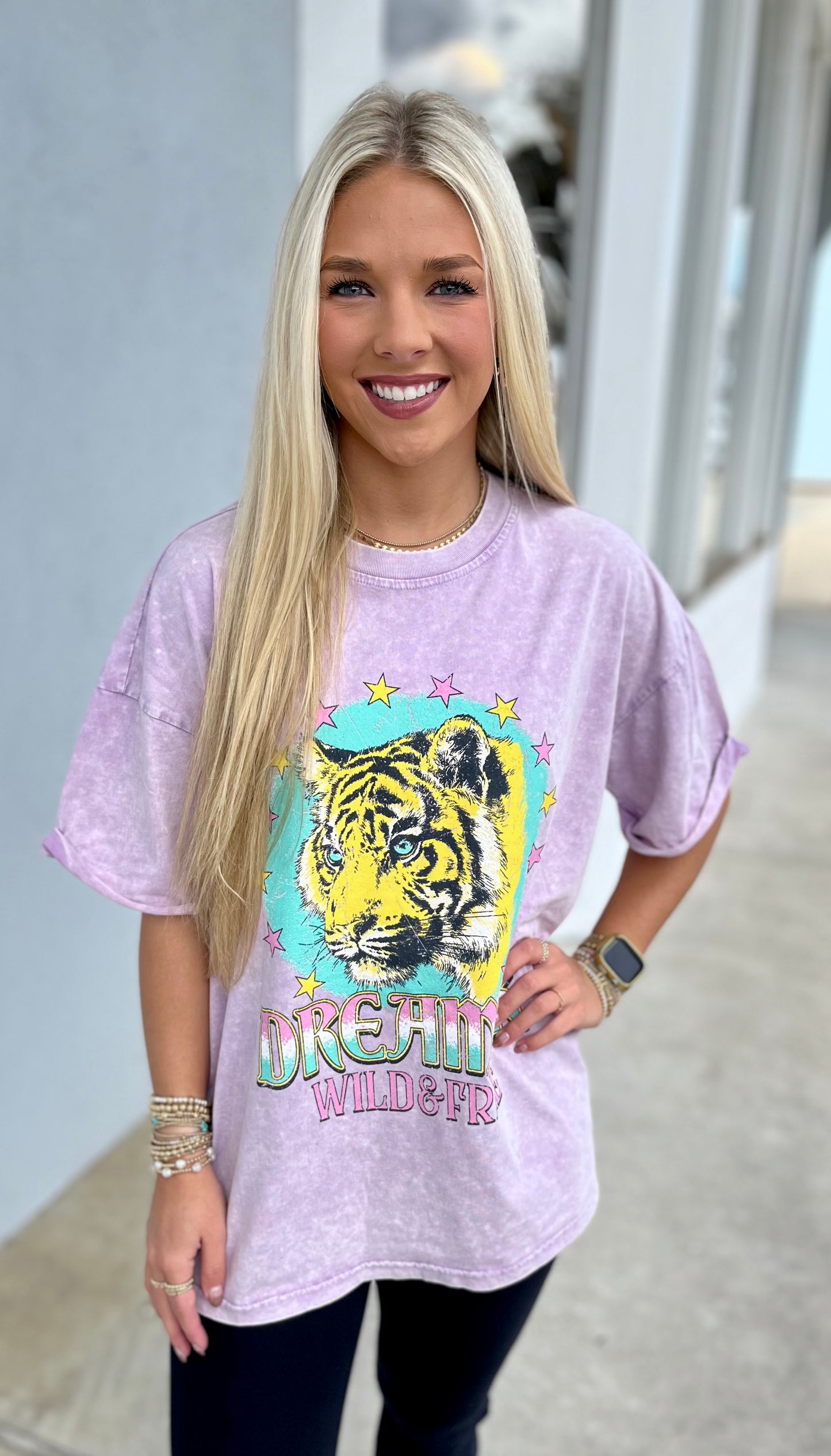 Lilac Tiger Dreamer Graphic Tee