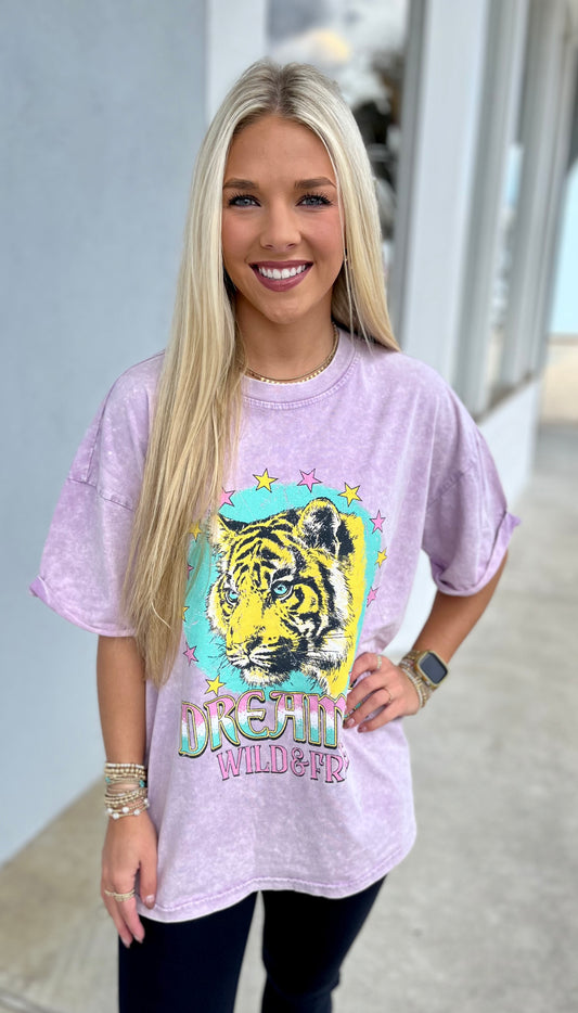 Lilac Tiger Dreamer Graphic Tee