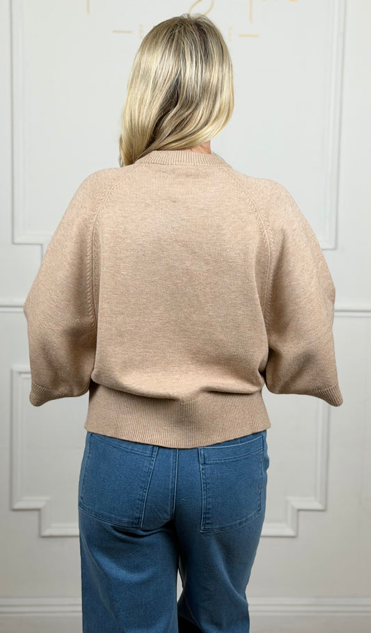 Oatmeal Comfy Sweater Top