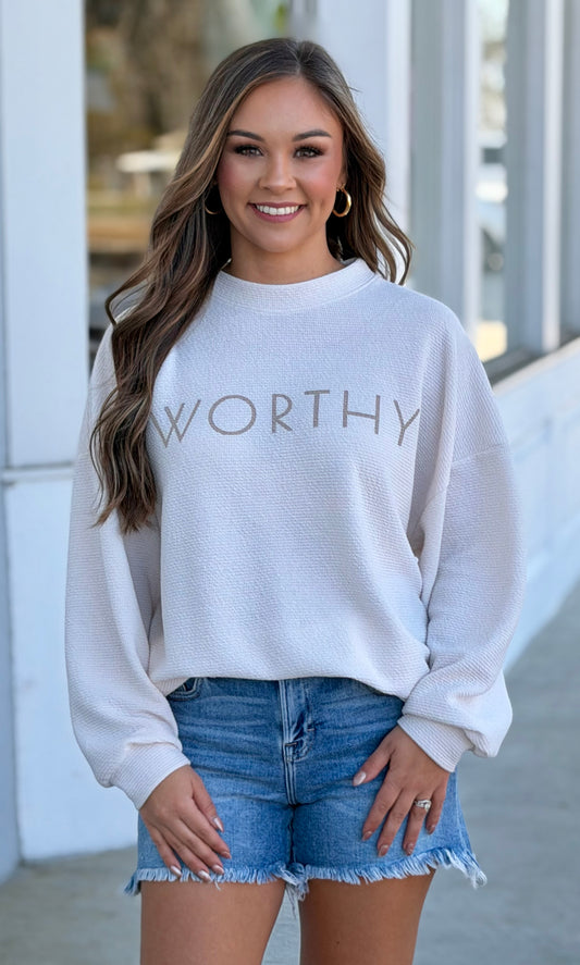 Cream Worthy Graphic Knit Top