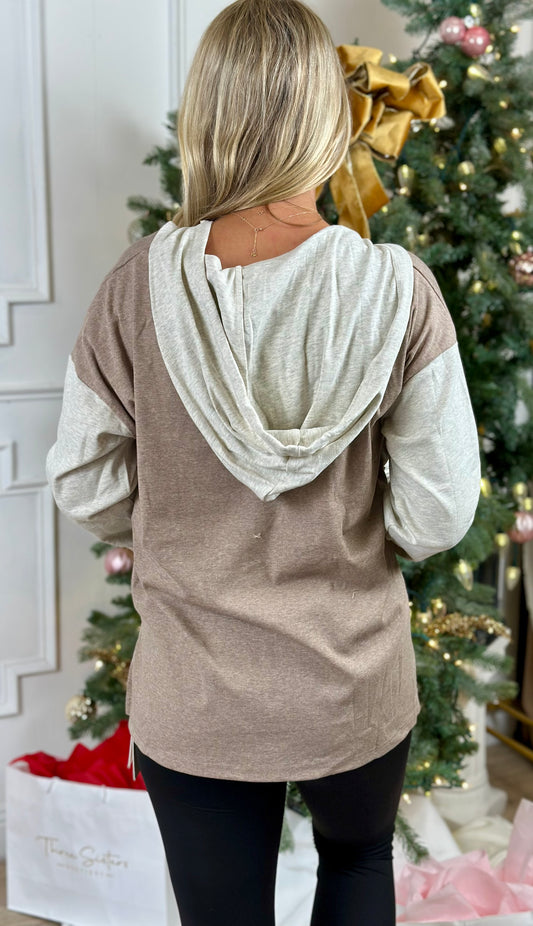 Color Block Hooded Sweatshirt