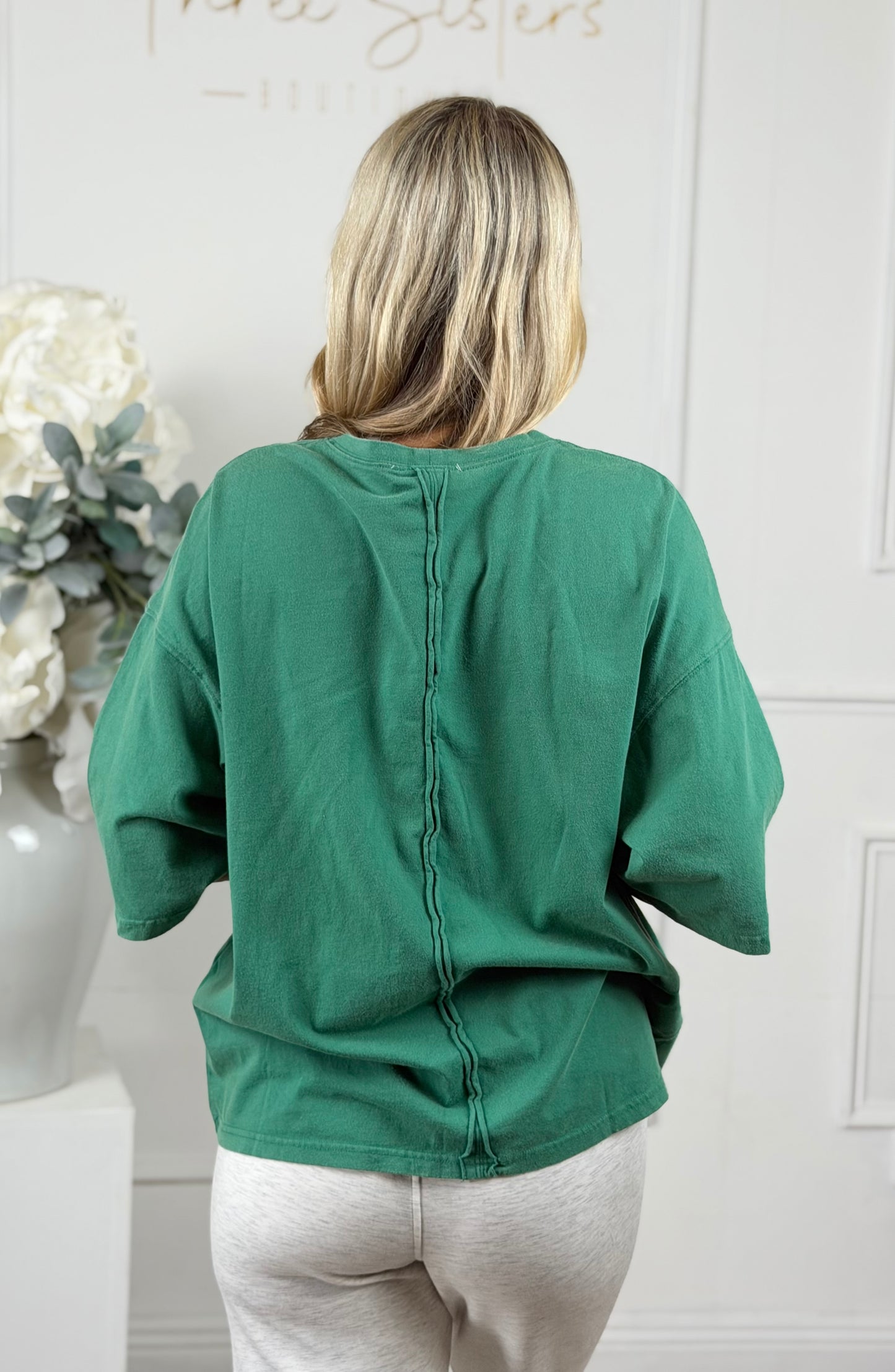 Green Basic Oversized Tee