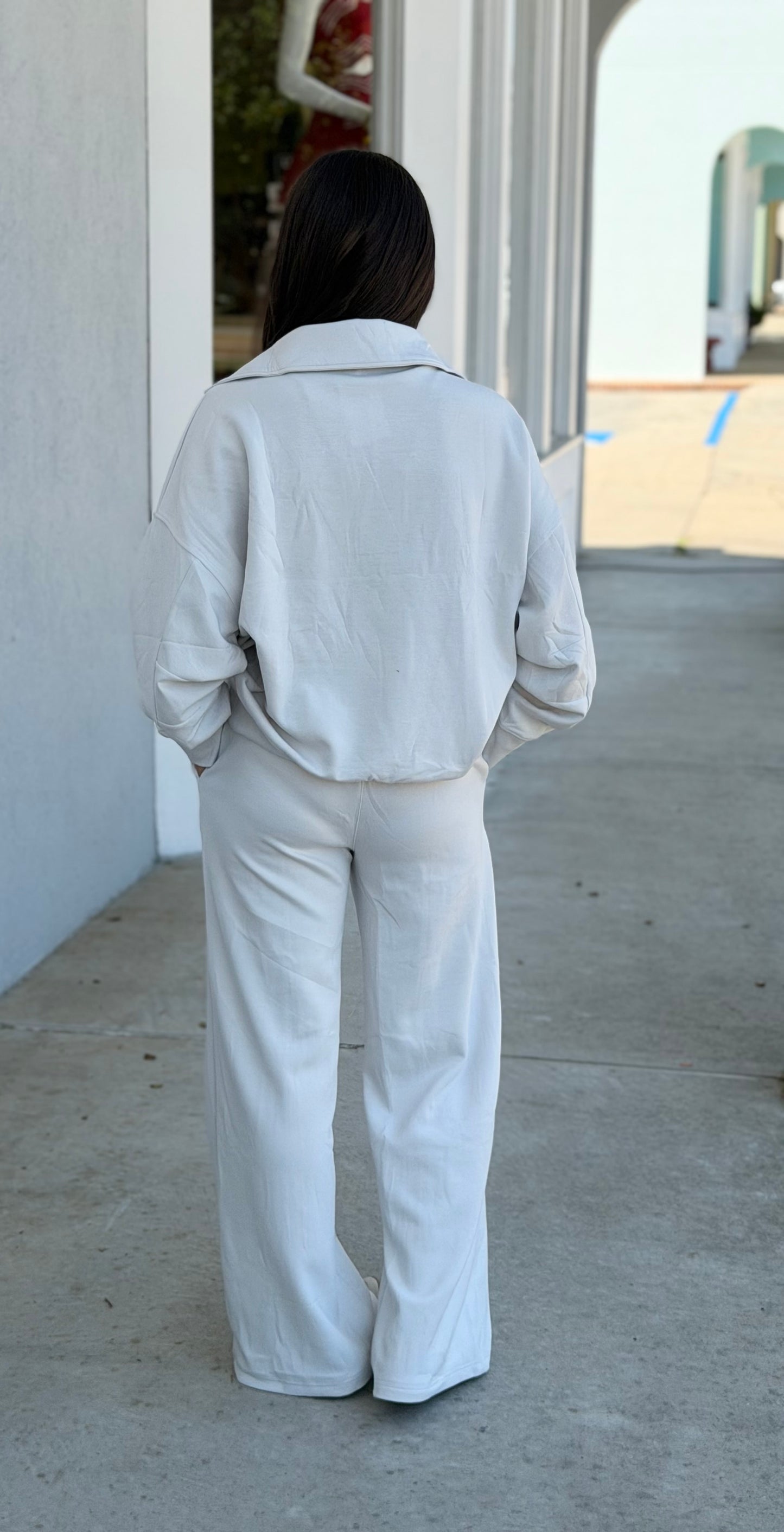 Scuba Collared Pullover & Pants SET, Bone