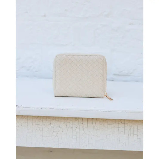 Blakely Wallet , Woven Almond