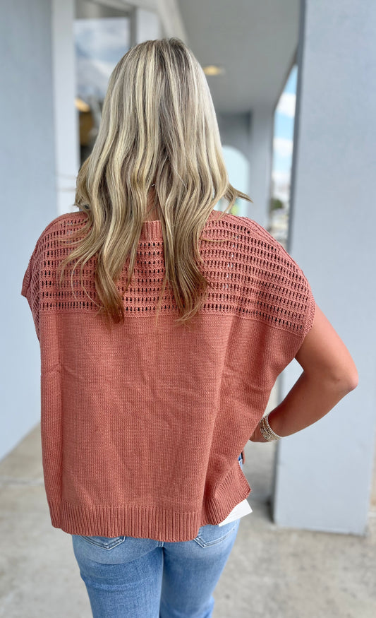Cinnamon Dolman Crew Neck Sweater