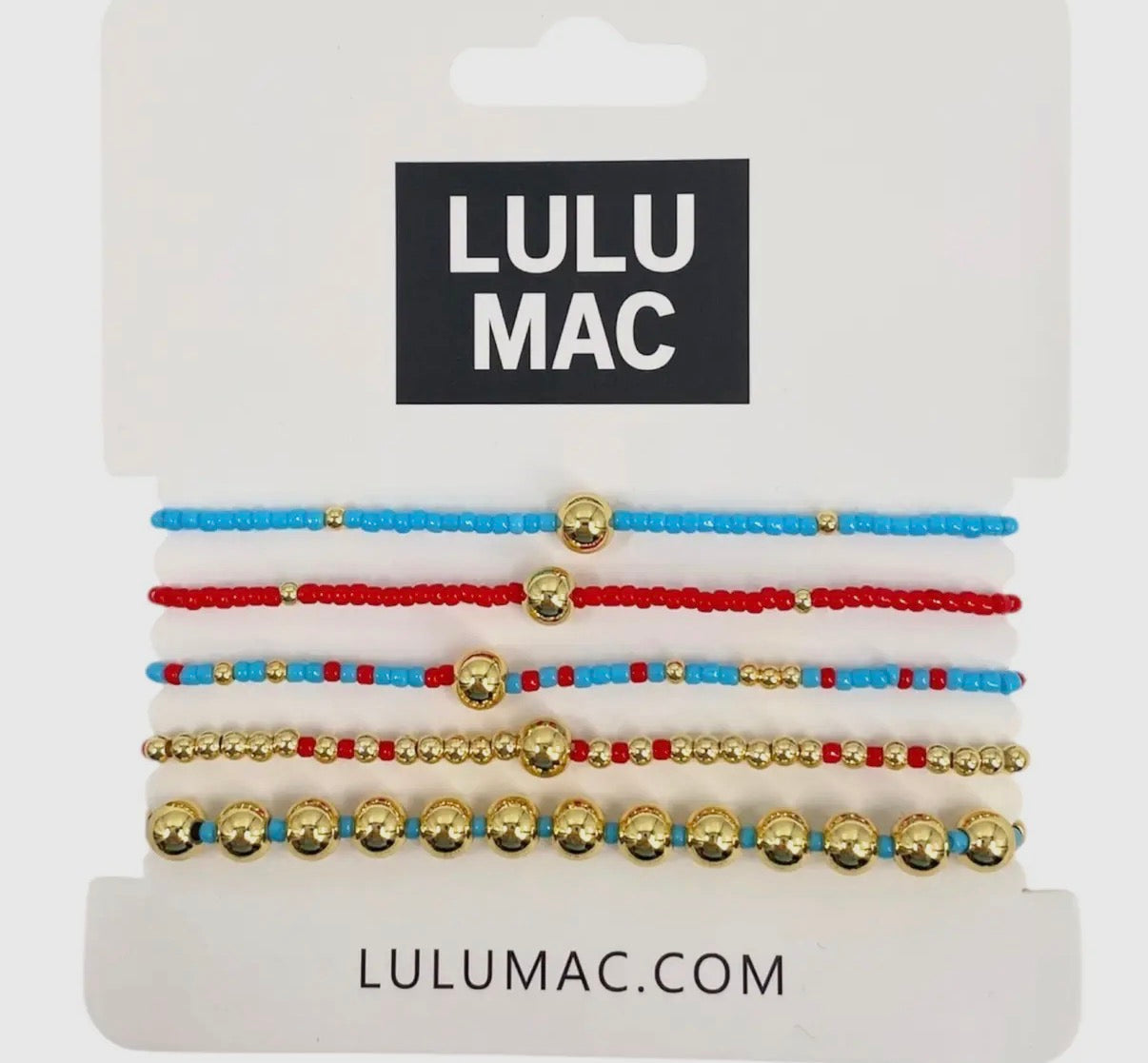 Red/Light Blue Lulu Mac Bracelet Set