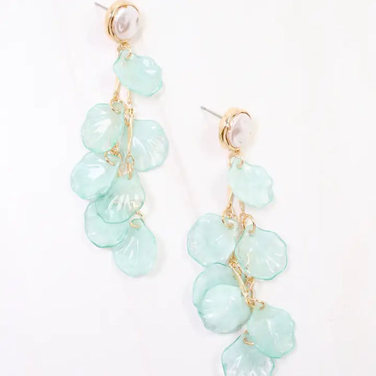 Dillon Petal Dangle Earrings, Turquoise