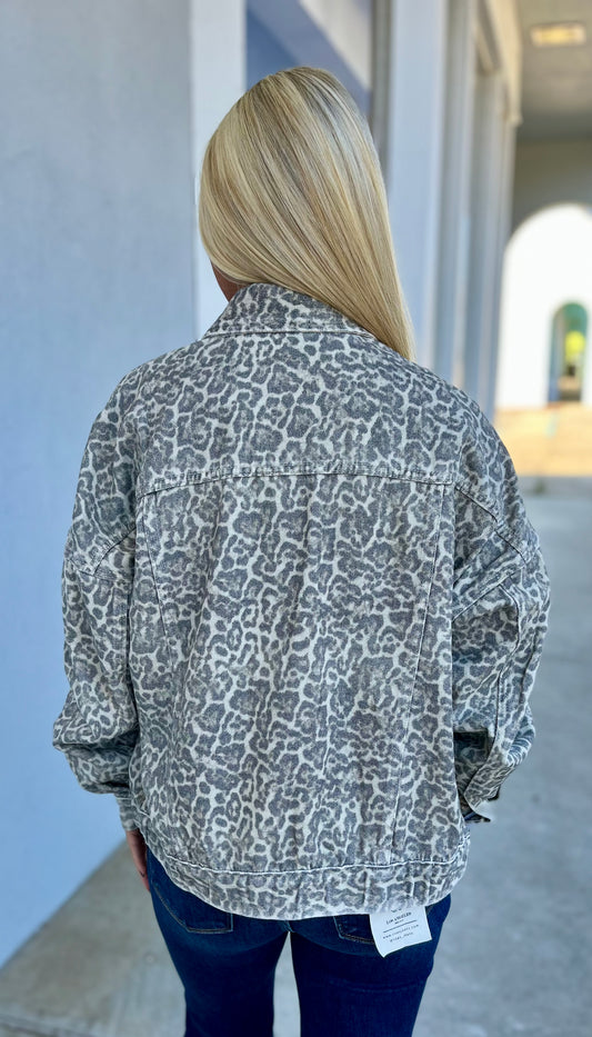 Leopard Denim Jacket