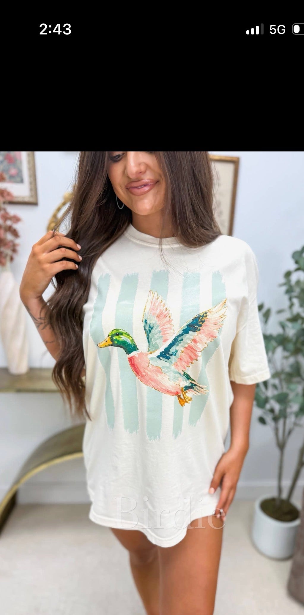Striped Preppy Duck Graphic Tee