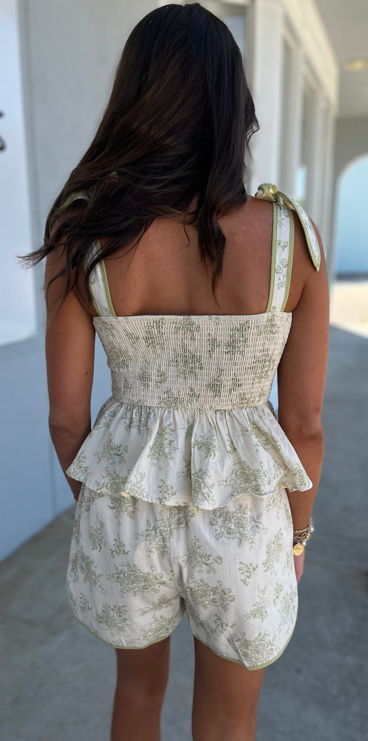 Floral Print Cotton Linen Set