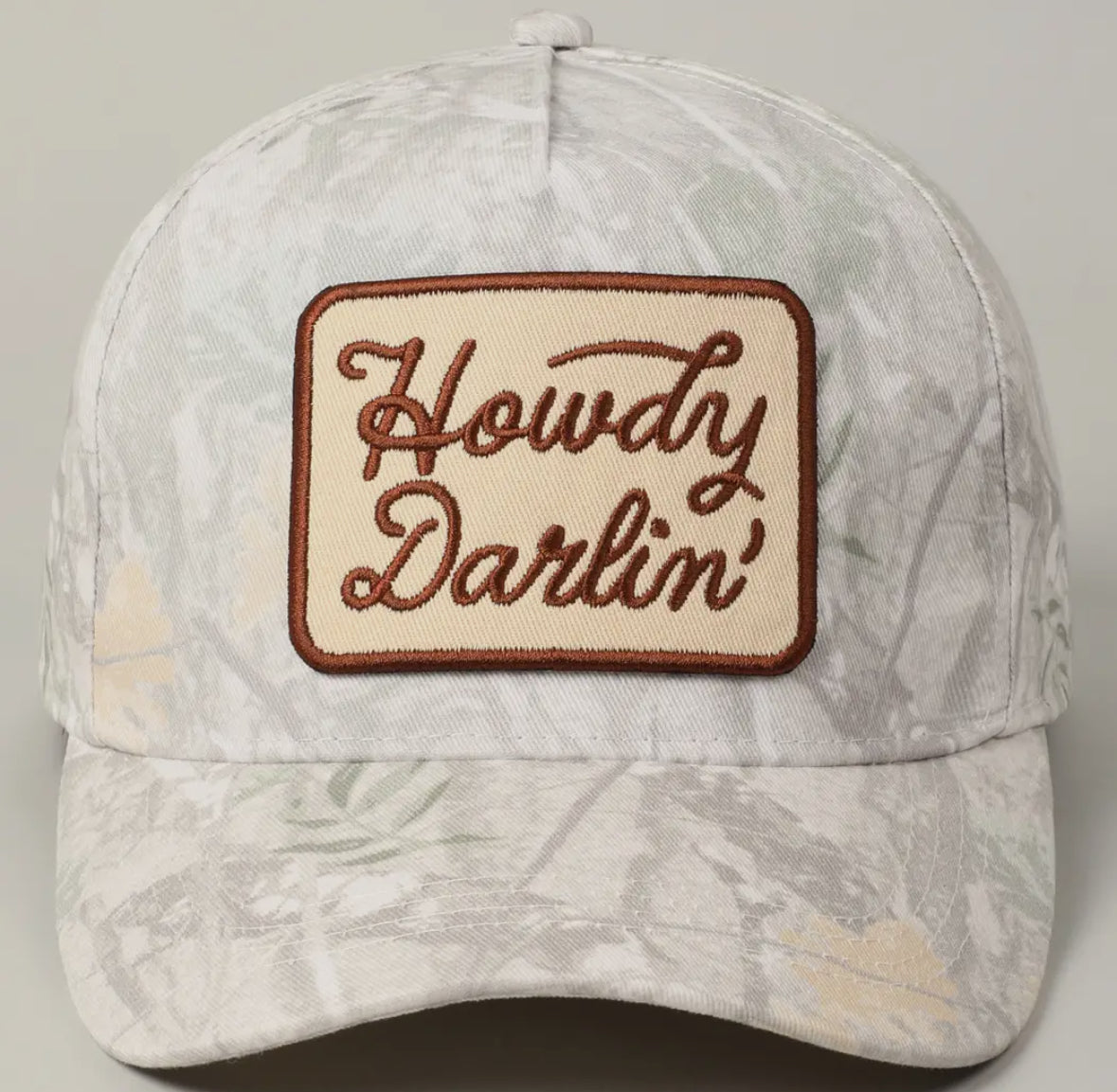 Howdy Darlin Embroidery Patch Camo Trucker Hat