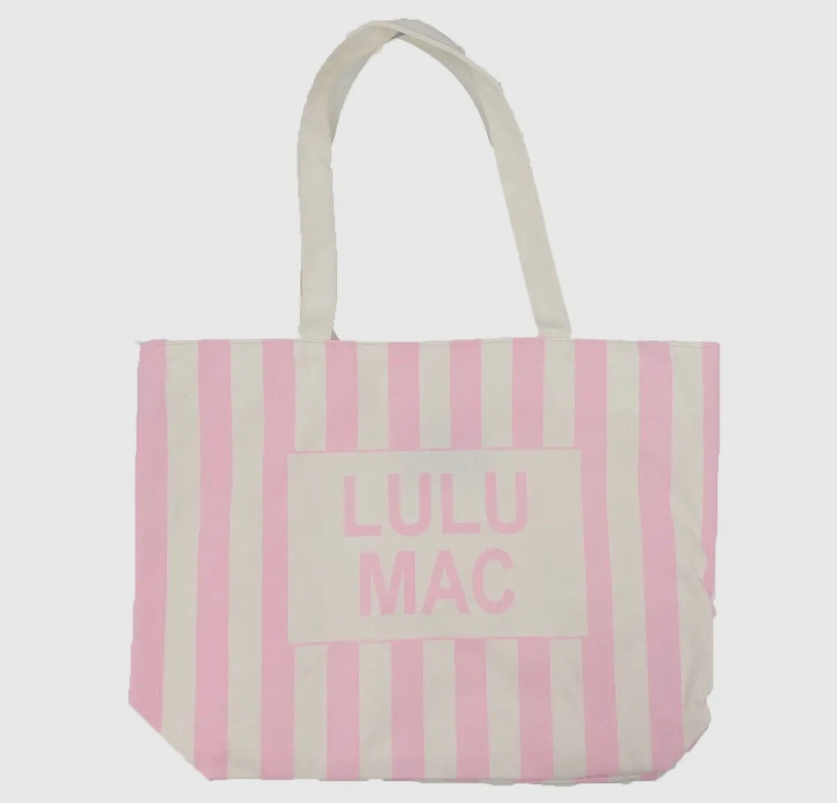 Lulu Mac Pink/White Stripe Canvas Tote