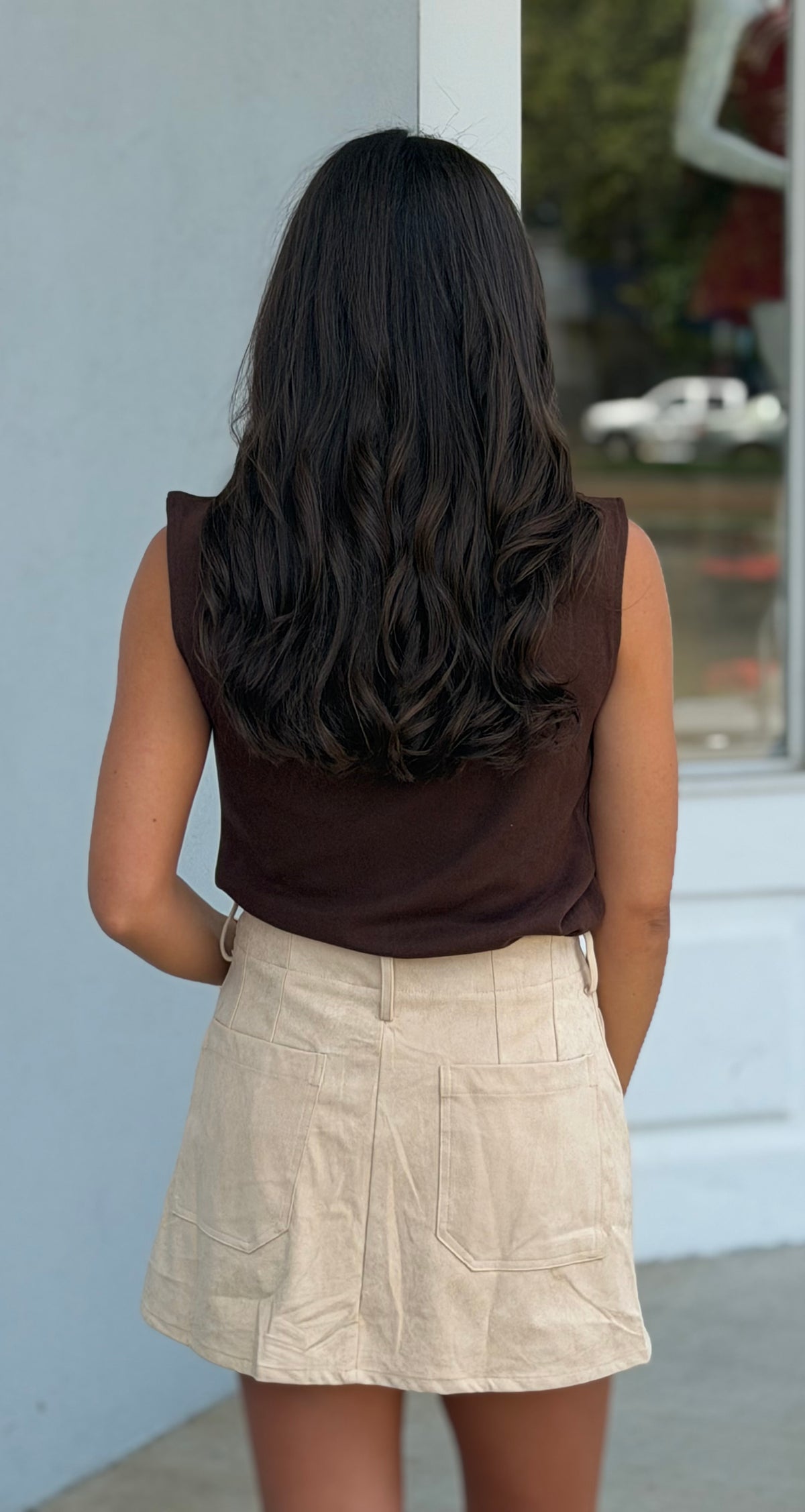 Soft Brush Stretchy Skort, Beige