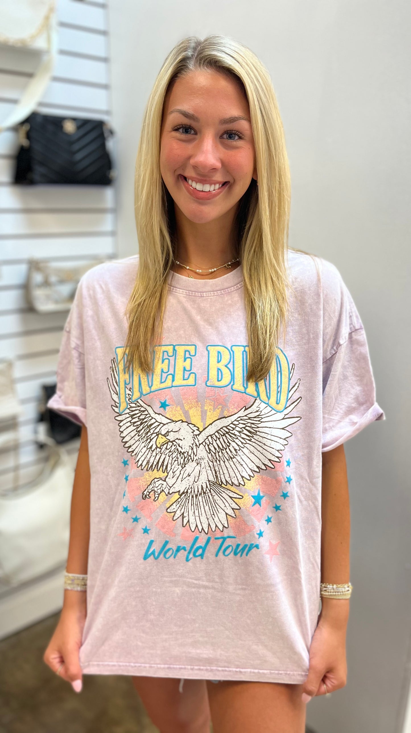 Puff Free Bird World Tour Graphic Tee , Lavender