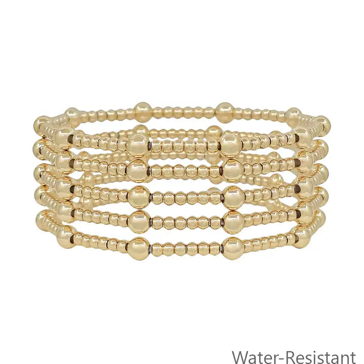 Water Resistant set of 5 5mm Bracelets