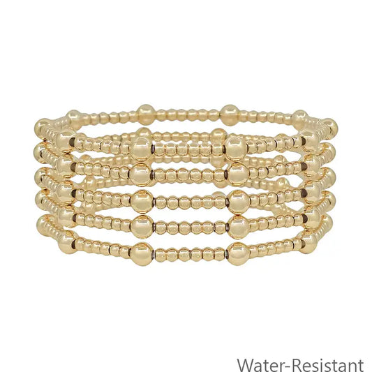 Water Resistant set of 5 5mm Bracelets