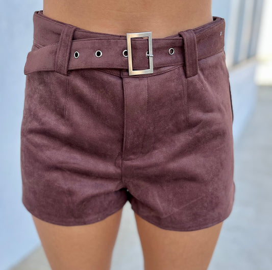 Espresso Suede Shorts