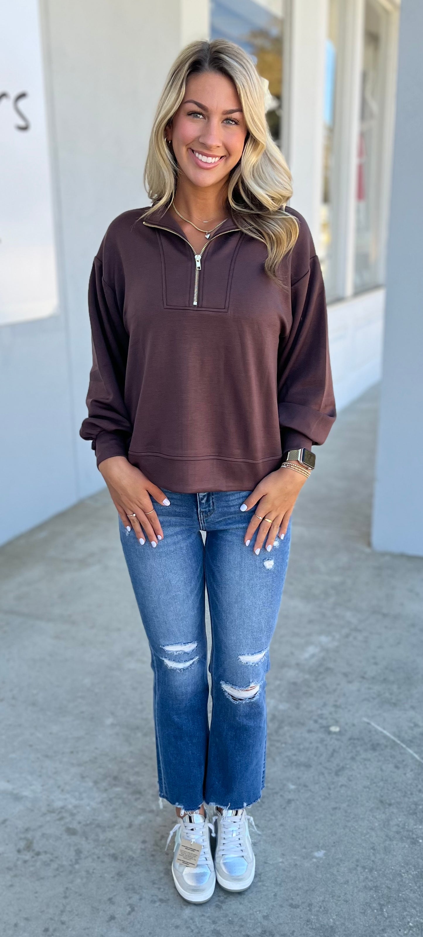 Chocolate Half Zip Pullover