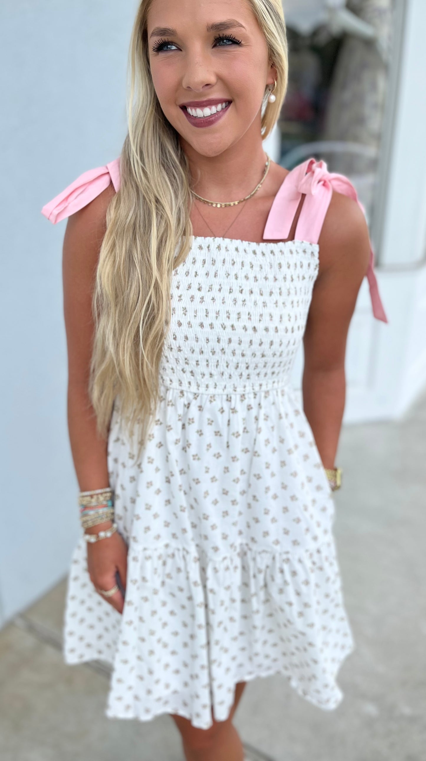 Floral Self Tie Mini Dress