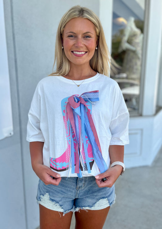 Off White Boots Graphic T Shirt