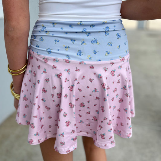 Floral Printed Sporty Mini Skirt