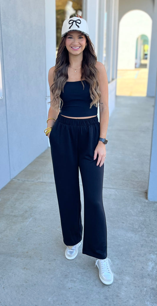 Elastic Scuba Waist Paints , Black