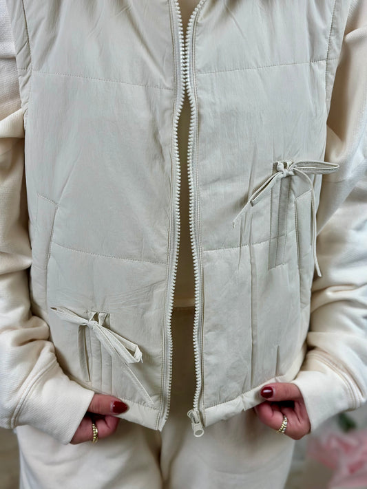 Puffer Vest, Cream
