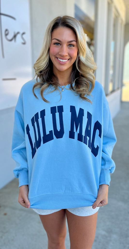 Lulu Mac Sweatshirt , Baby Blue/Navy