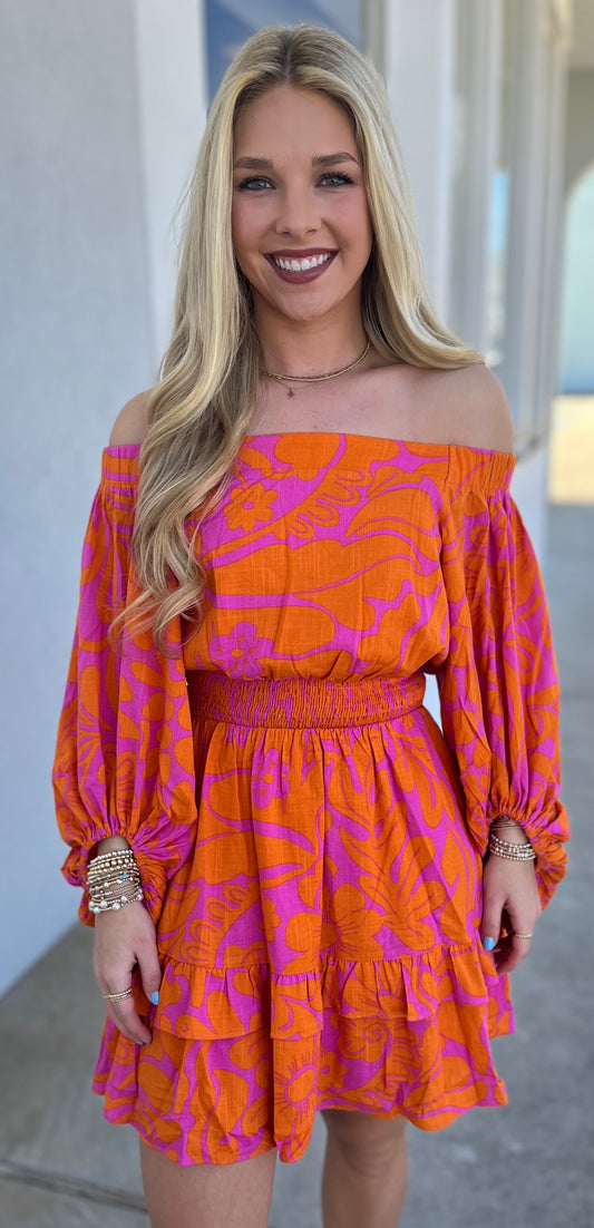 Leah Floral Niko Smocked Mini Dress