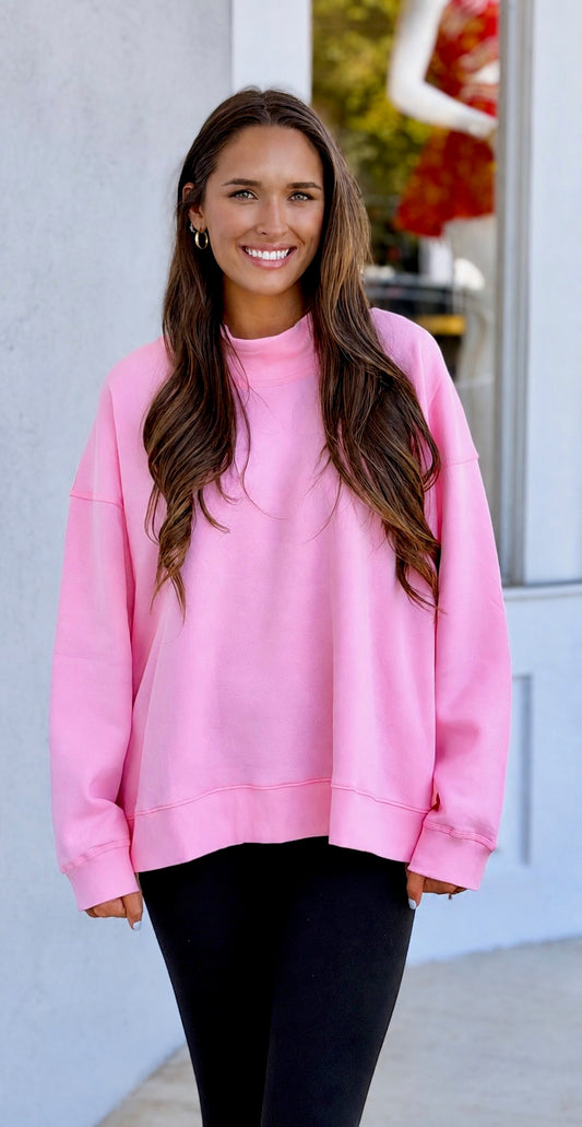 Hibiscus Mock Neck Sweatshirt