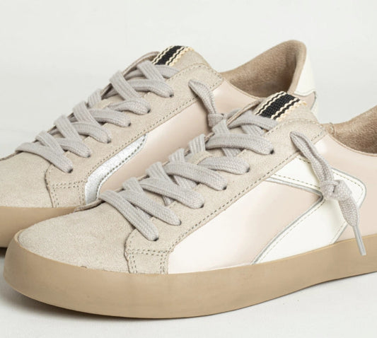 Robbie Beige Patent Sneaker