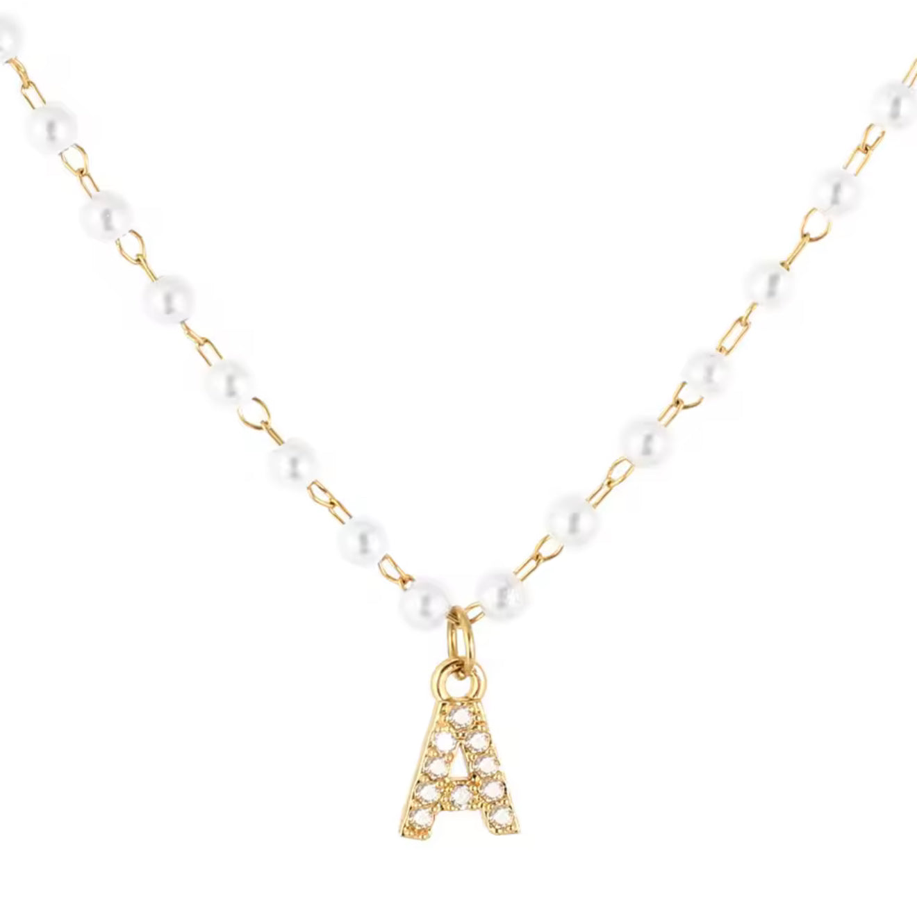 Pearl Initial Necklace