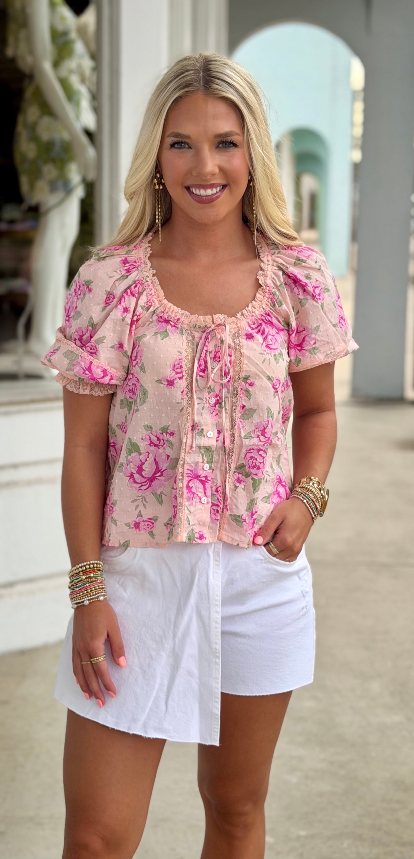 White High Rise Skort