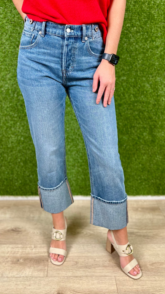 Denim Mineral Washed Cuff Pants