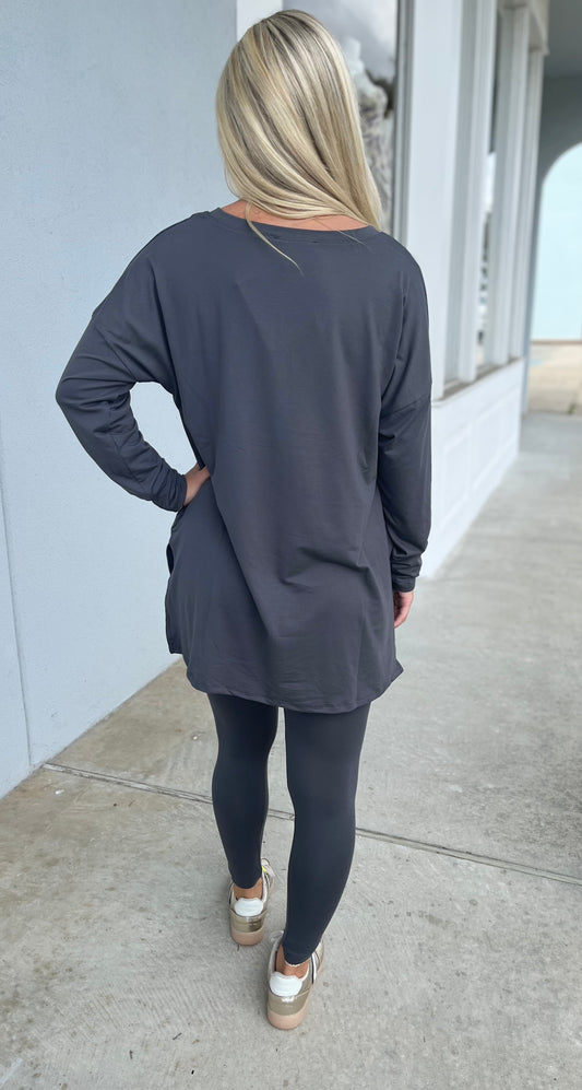 Brushed Loungewear Set, Ash Grey