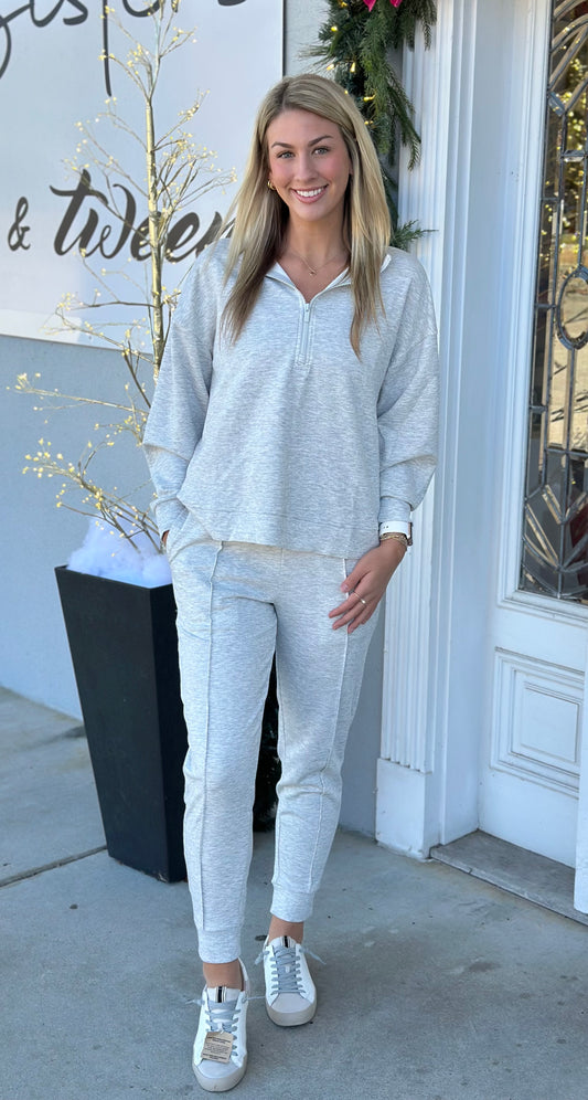 Scuba Half Zip Pullover and Jogger SET, H Grey