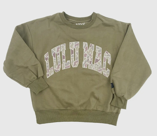 Camo Lulu Mac Pullover, Green