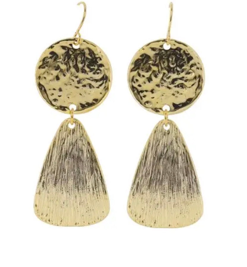 18K Hammered Disk Earrings